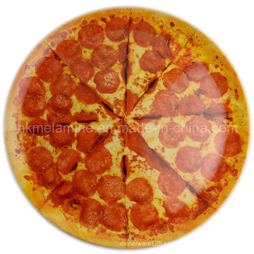 Placa redonda de la pizza de la melamina de 14inch